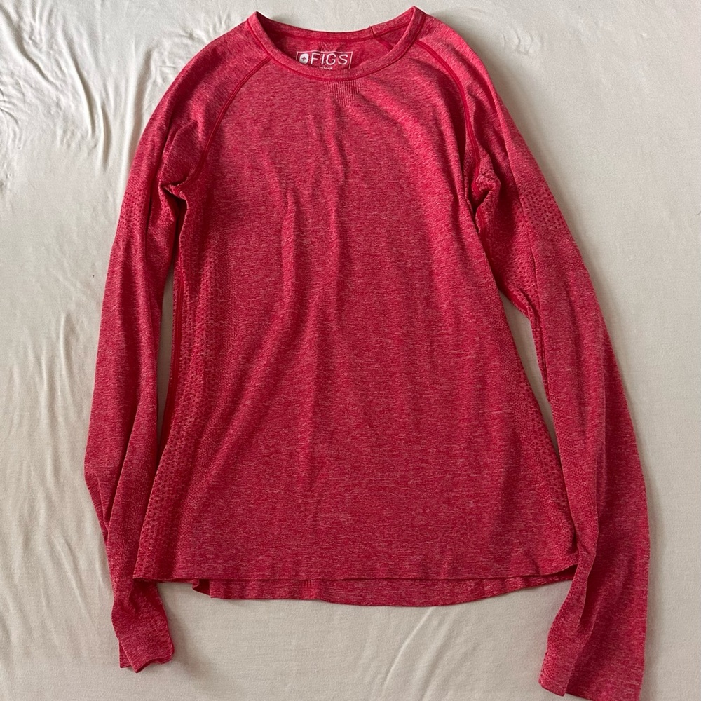 Figs Salta Red Long Sleeve Top